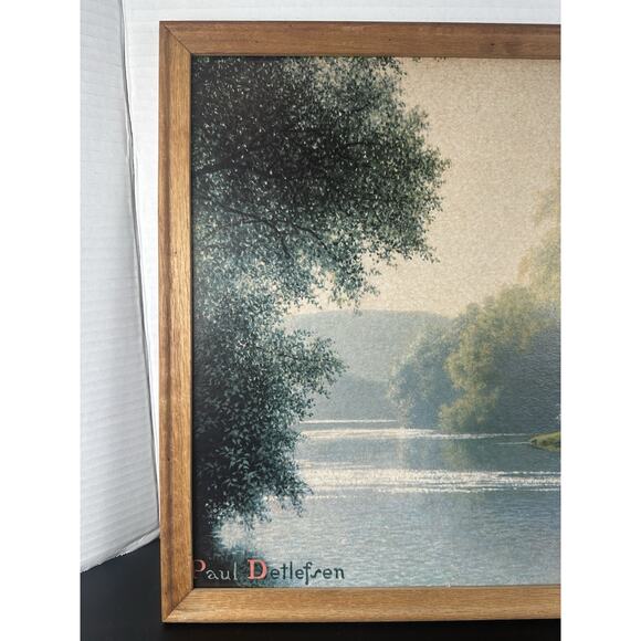 Vintage Landscape by Paul Detlefsen Mid Century Americana Print 18" X 14"(Frame) - Picture 2 of 8